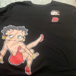Betty Boop Black T-Shirt with Red Accents